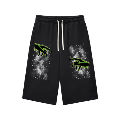 “As Above” Relaxed Three-quarter Sweatshorts