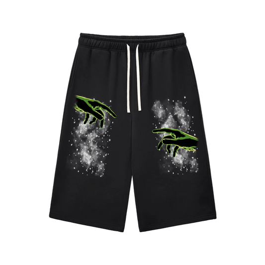 “As Above” Relaxed Three-quarter Sweatshorts