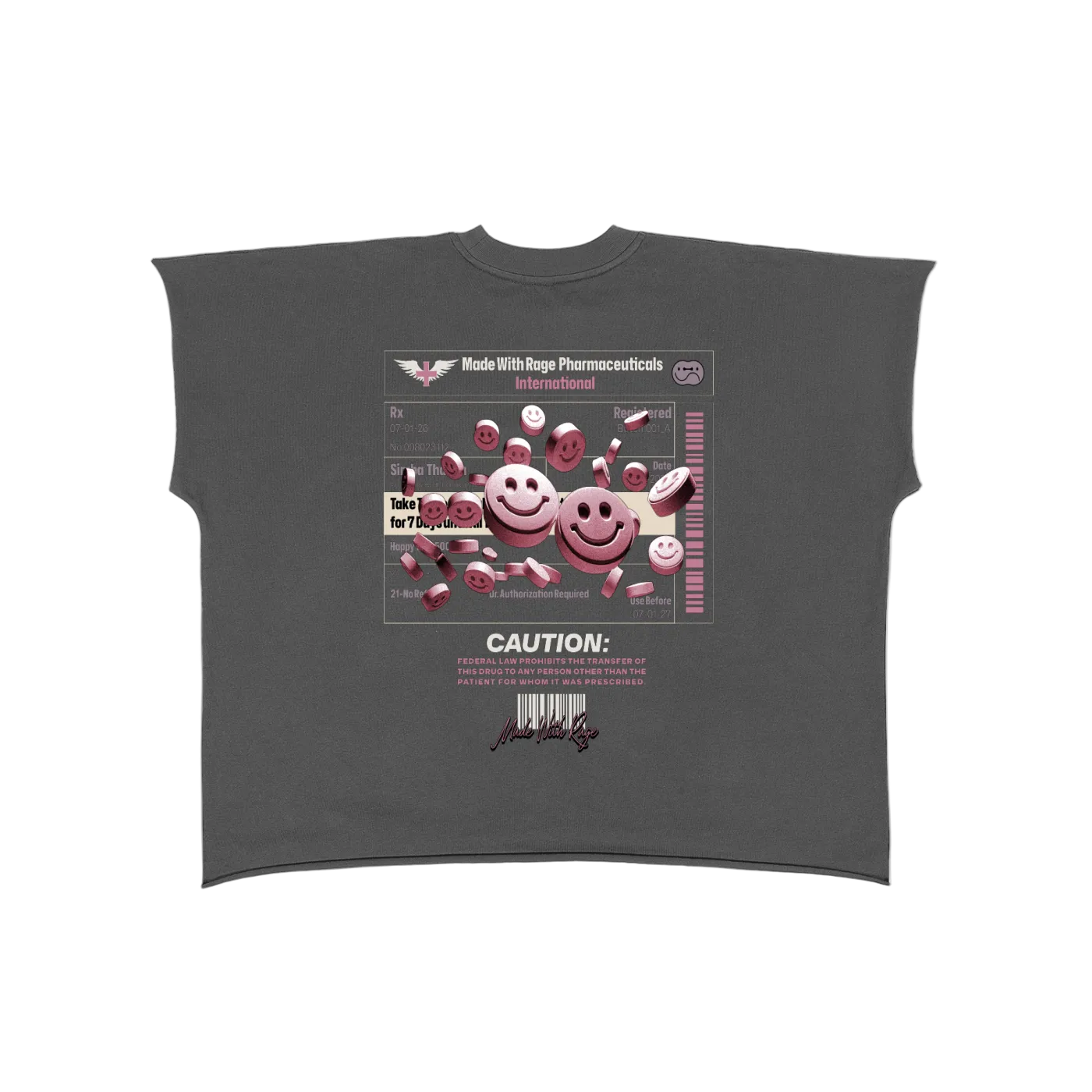 “RX Refill” Raw Edge Boxy T-Shirt